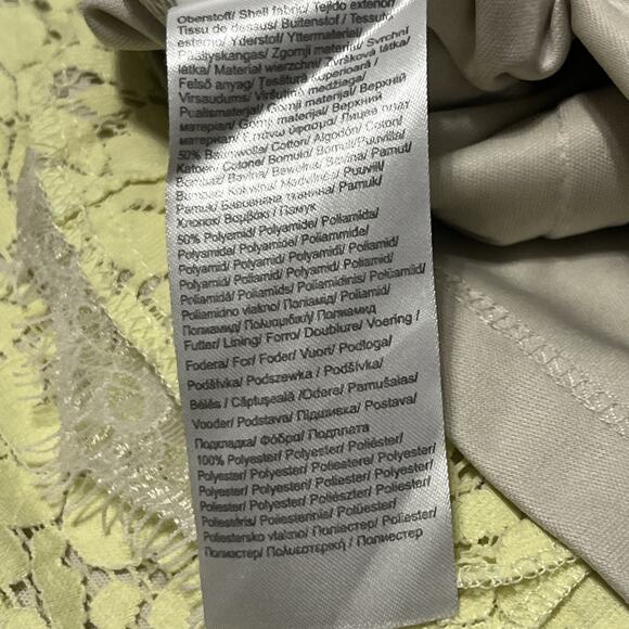 S. Oliver Womens Butter Yellow Lace Floral Blouse Size 6 Small Feminine Coquette - Picture 11 of 11